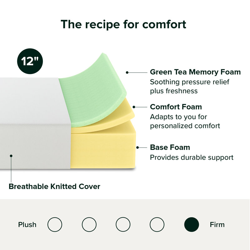 12" Firm Memory Foam Mattress - Sleep by Wayfair™, Twin, 12"