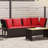 Patio Sofa With Cushions Brown Poly Rattan-1004270524-1004270525
