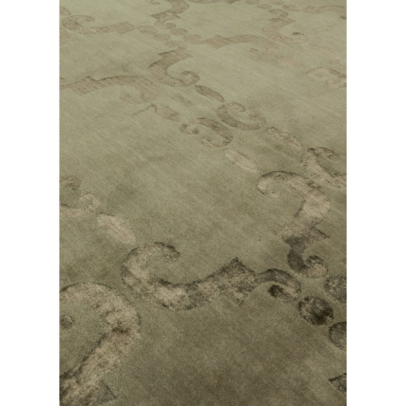 Tapis géométrique beige noué à la main, Rectangle 10 pi x 14 pi