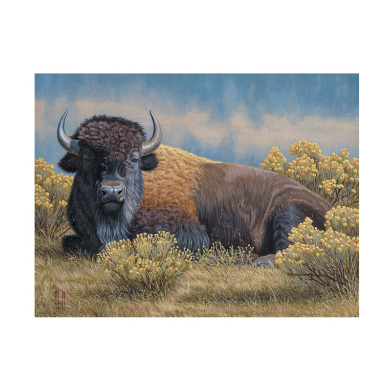 «Jeff Hoff Yellowstone Monarch Bison», art sur toile, H 14 po x l 19 po