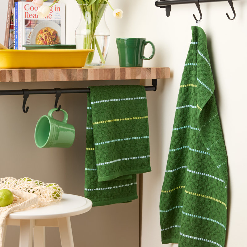 FIESTA Valencia Kitchen Towel Set, 16"x28", 50, Jade Green