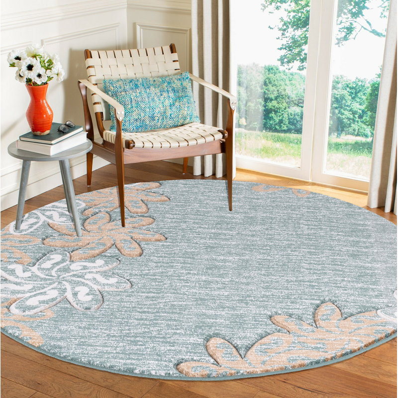 Zader Floral Indoor Rug, Round 8'1"