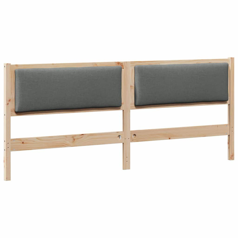 Solid Wood Headboard, DE Size - 180 x 220 cm, Brown, Dark Grey