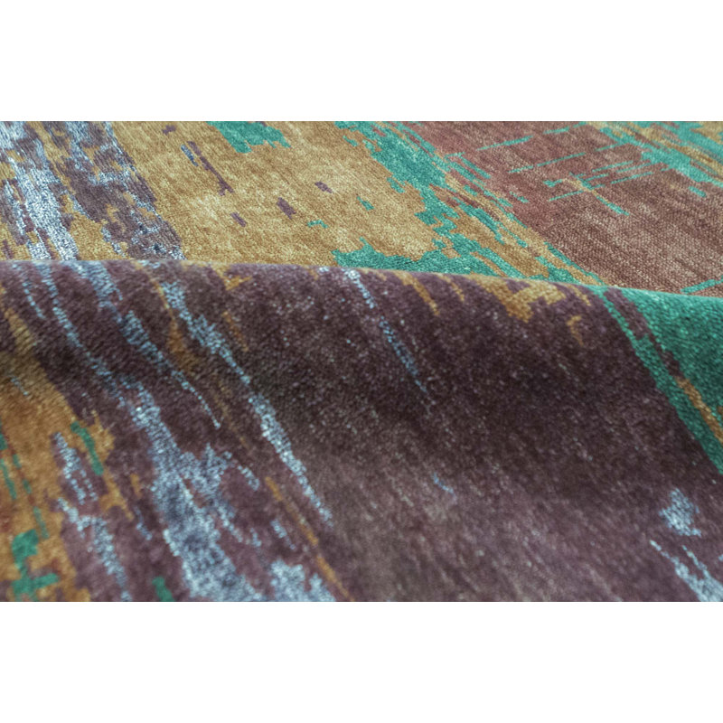 Hand-Knotted High-Quality Red and Gray Area Rug