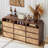 59'' W 9 Drawer Burl Wood Dresser-394991360