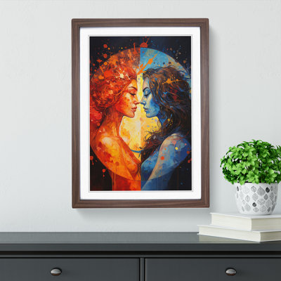 Gemini Zodiac Expressionism - Framed Print