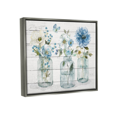 " Blue Country Jar Bouquets " by Livi Finn