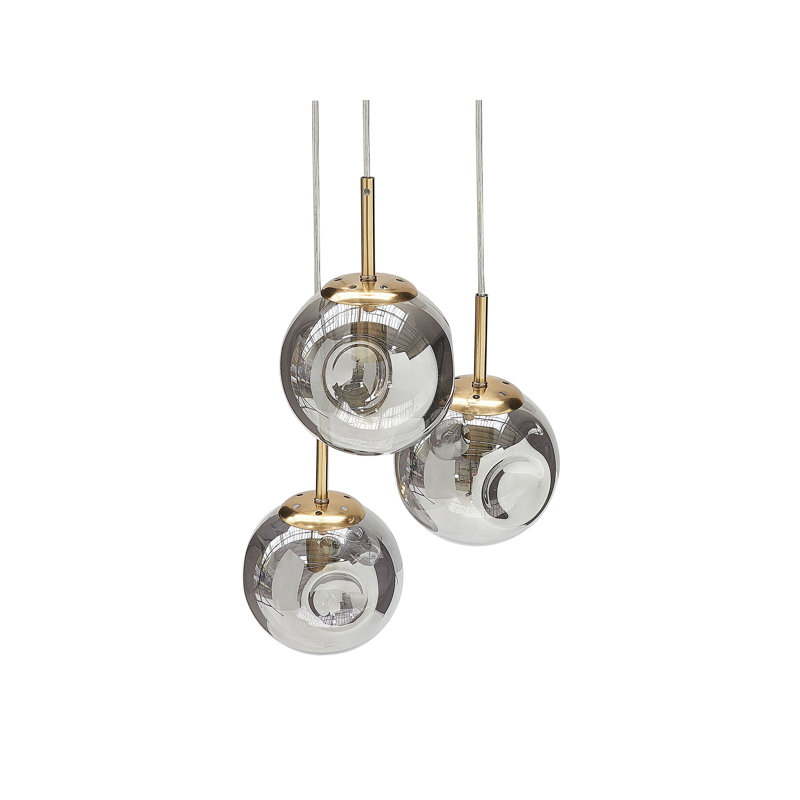 Awbree - Light Transparent/Brass Cluster Pendant, 119cm H x 31cm W x 31cm D, 3