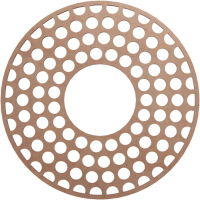 16"OD x 5 3/4"ID x 3/8"T Fink Wood Fretwork Pierced Ceiling Medallion, Birch