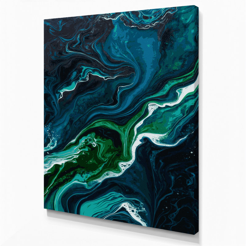 Abstrait art fluide sur toile grise 20, H 14 po x l 11 po