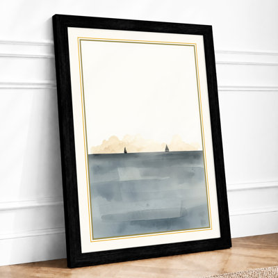 Sailboats on Still Water Coastal - Framed Print