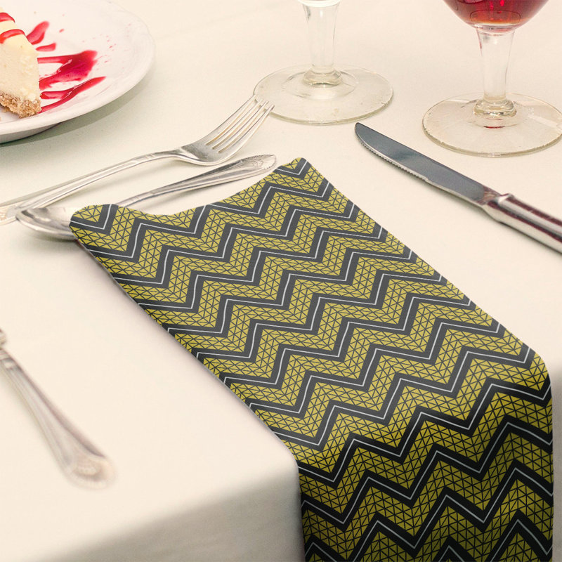 Stephenie Cotton Chevron Square Napkin, Yellow Accent, 22" x 22"