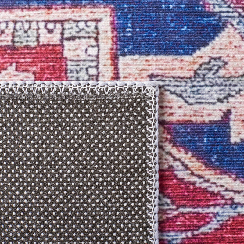 Tapis oriental rouge / bleu marine Sonia, Rectangle 3 pi x 5 pi