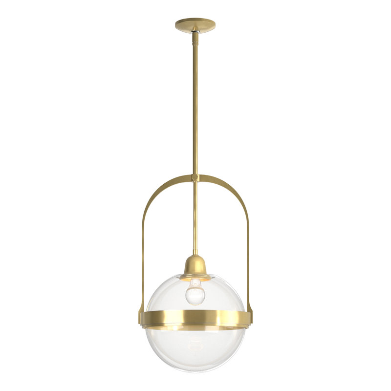 Atlas 1 - Light Single Globe Pendant, Modern Brass, Clear Glass