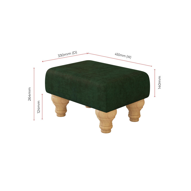 Autryville Wood Turned Leg - Plush, Natural, Velvet, Hunter Dark Green