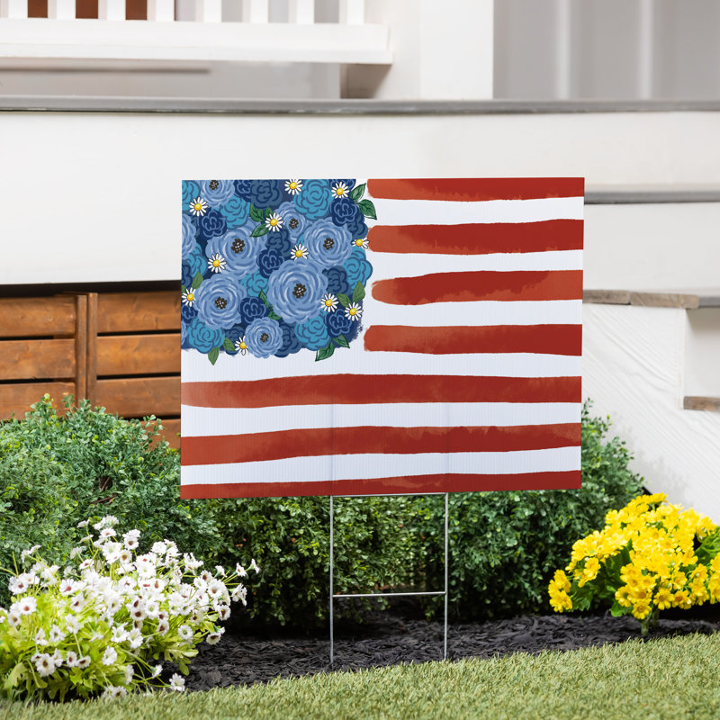 Enseigne de jardin American Classic Blooming, 24 po x 18 po