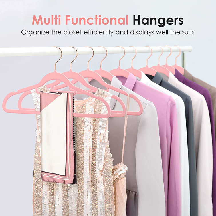 Rebrilliant Velvet Hangers, Non Slip Standard Clothes Hanger Set