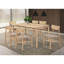 Table de salle à manger rectangulaire blanche en bois d'hévéa blanc, 59 po, pour salle de bain intime, 4 places, point focal moderne