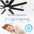72 Inch Industrial DC Motor Ceiling Fan with light, Large Ceiling Fan with 8 Reversible Blades, 3 Downrods, 6-Speed Remote Control, Home or Commercial Ceiling Fans for Porch/Garage/Shop, Black