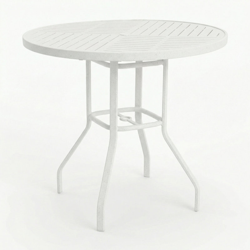 Table de balcon ronde 47 po, Blanc rivière