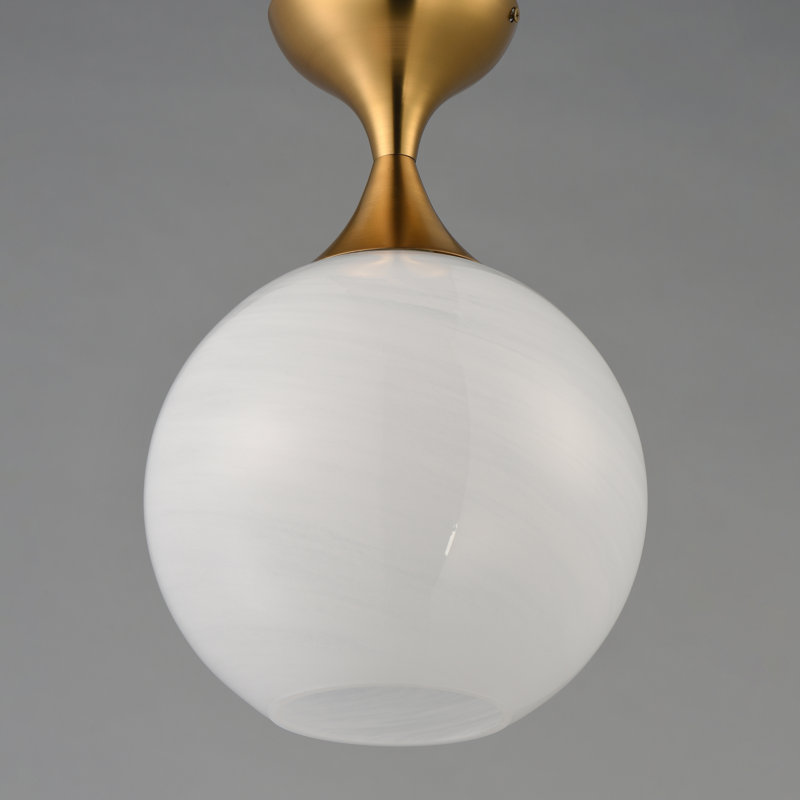 Neve-Semi-Flush Mount, Natural Aged Brass