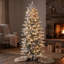 Arbre de Noël artificiel enneigé 6 pi avec branches enneigées et ouverture automatique-1921620961