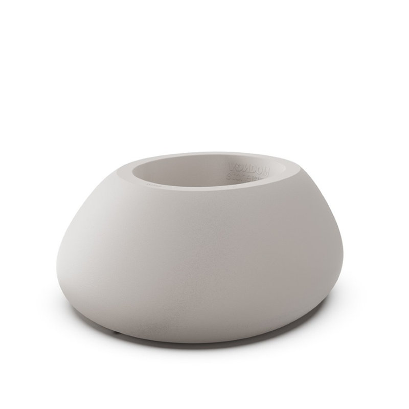 Stone Planter, 11.75" H x 24.5" W x 24.5" D, Ecru