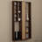 37.40" Mid-Century Retro Brown Rattan & Walnut Solid Wood Wall-Mounted Curio Shelf, Wall Decor Storage Display Rack