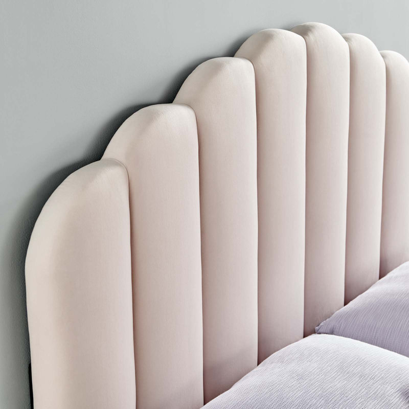 Veronique Performance Velvet Headboard, Pink, Twin