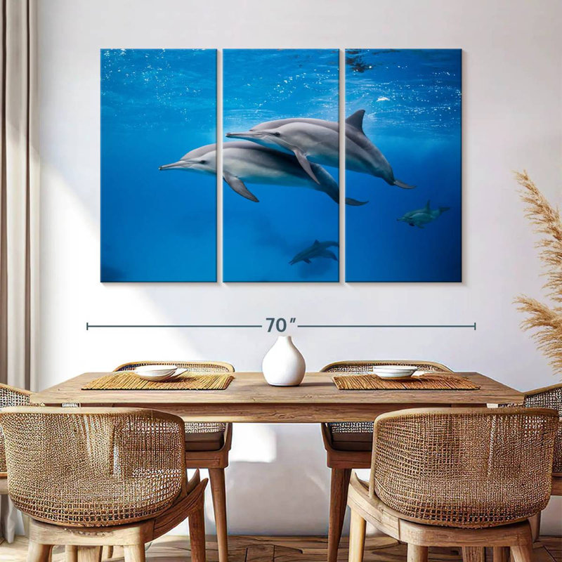 Brampt Swimming Dolphin Pair, 42" H x 65" W