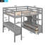Lit mezzanine avec bureau intégré et deux tiroirs