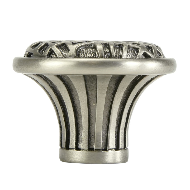LINEN WEAVE KNOB IN ANTIQUE NICKEL PLATE