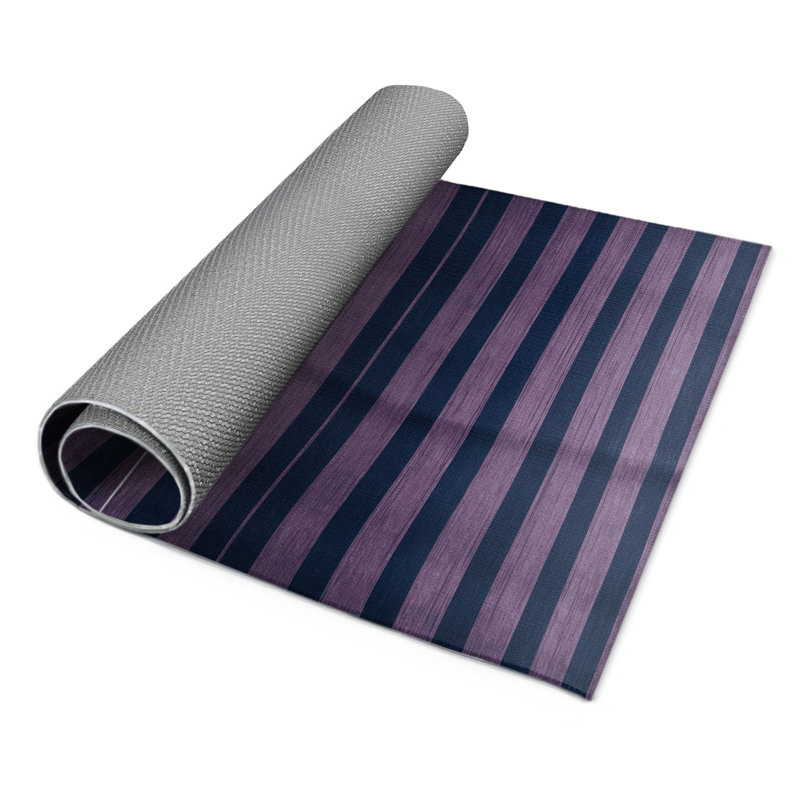 Tapis intérieur / extérieur bleu HorizontalStripes, Rectangle 4pi x 6 pi