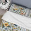 Ensemble de housse de couette à motif guingan à motif floral jaune et vert-109148160