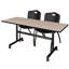 Table gigogne d'appoint Nevjana, 2 chaises empilables-32978972-32962091-32962097