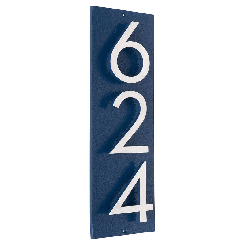 Plaque d'adresse murale sur 1 ligne, Sable / aluminium brossé, Oui