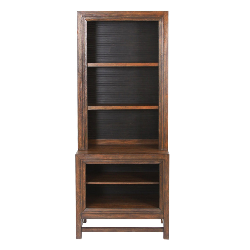 Bibliothèque sans assemblage, 3 tablettes, pin massif, couleur rustique avec assemblage, pin, finition, espace de bureau