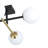 Ved 6-light Black Semi-Flush Mount with White Glass Shades