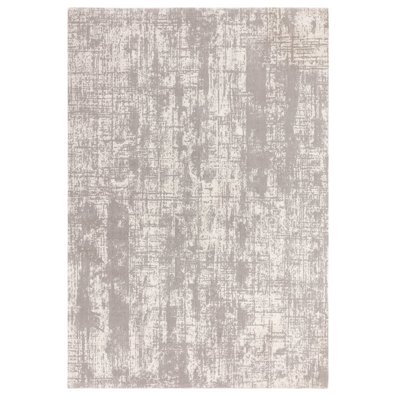 Abrienne Soft Shiny Modern Grey/White Rug, Rectangle 160 x 230cm