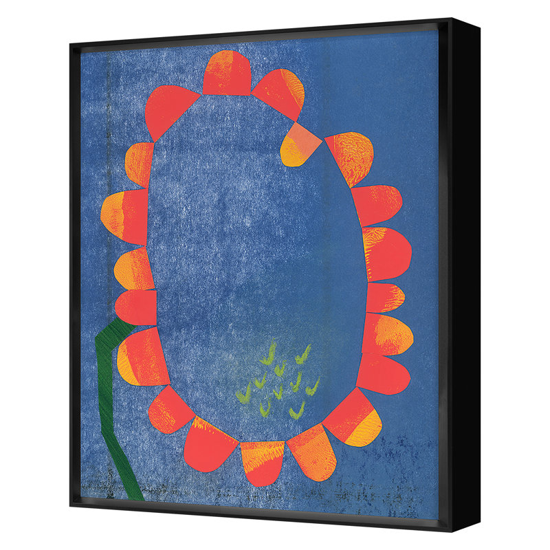 Flower Collage 4 Print by Renee Stramel, 30" H x 24" W x 1.75" D, Black