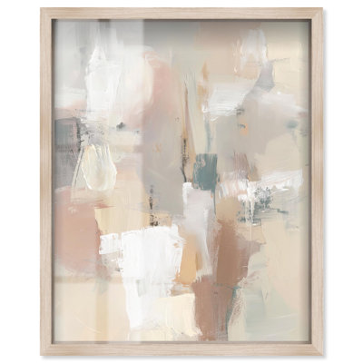 «Neutral Hues I Shadowbox Print» par Art Remedy, cadre blond, 20 x 24