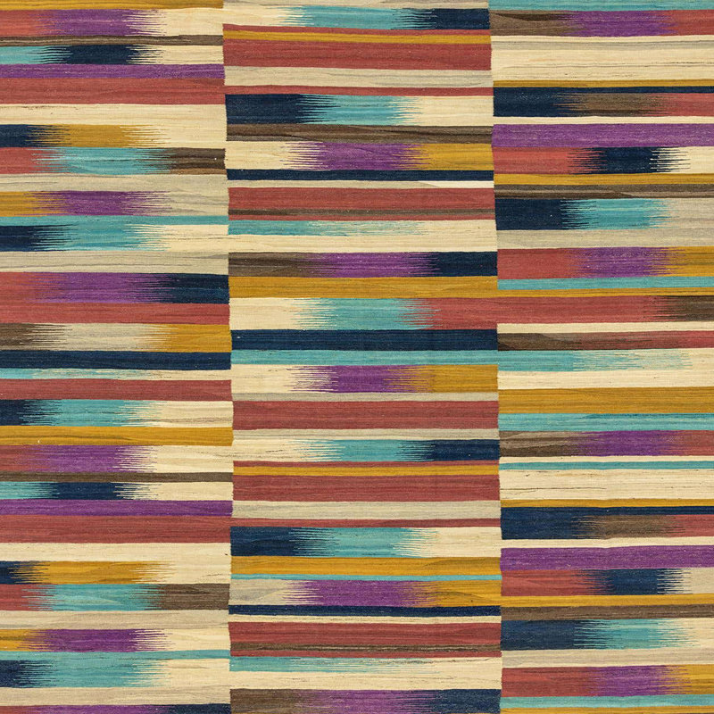 Tapis multicolore à motif abstrait Milanii, Carré 7 pi