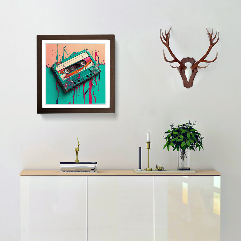 Cassette Tape Fauvism - Framed Print, Walnut