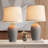 21"Modern Farmhouse Ceramic Table Lamps With Linen Shades,  LED Bulbs Included (Set Of 2)