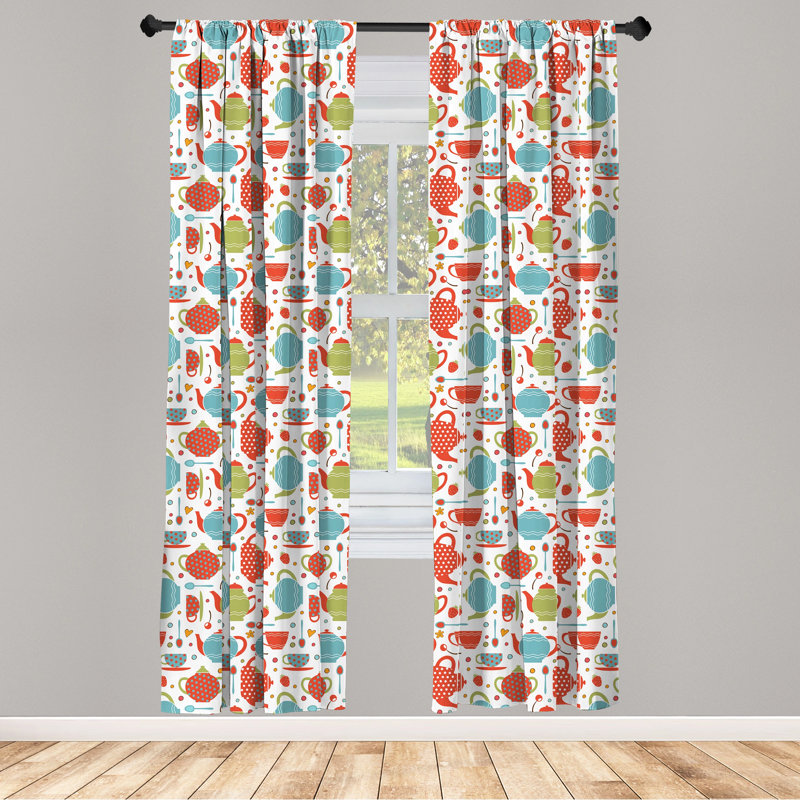 Panneau coulissant semi-diaphane avec passe-tringle Tea Party, 28 po x 63 po