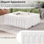 Élégante paire de téléviseurs blancs et de tables basses, centre à double usage avec style de tiroir arqué, solution de mobilier flexible, 8 tiroirs spacieux pour garder les choses bien rangées-118930436-118930437