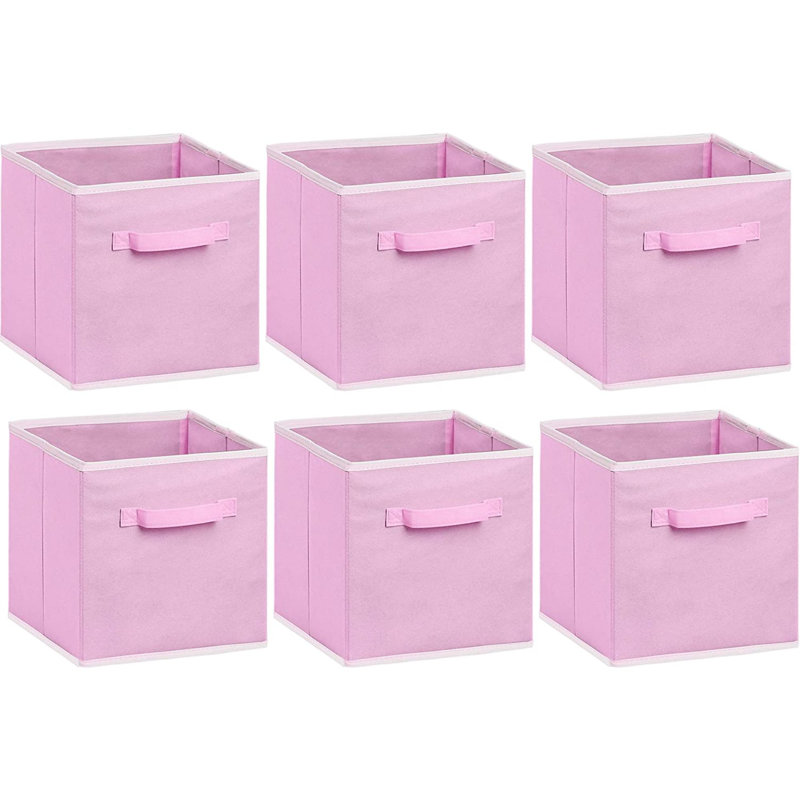 Ivy Bronx Fabric Decorative Bin, Pink