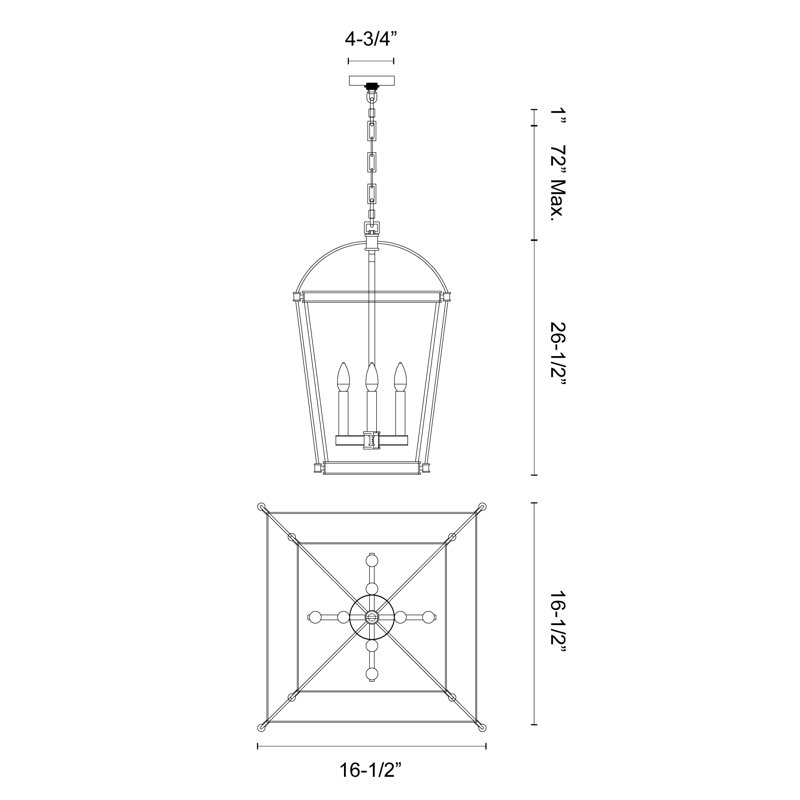 Manor 4 - Light Chandelier, Urban Bronze
