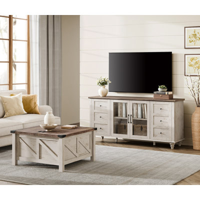 4 Piece Farmhouse Coffee Table Set