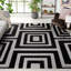 Santa Fe Silver/Black Area Rug-1117466199